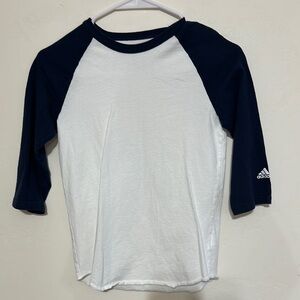 Adidas Kids' White and Black Raglan Shirt